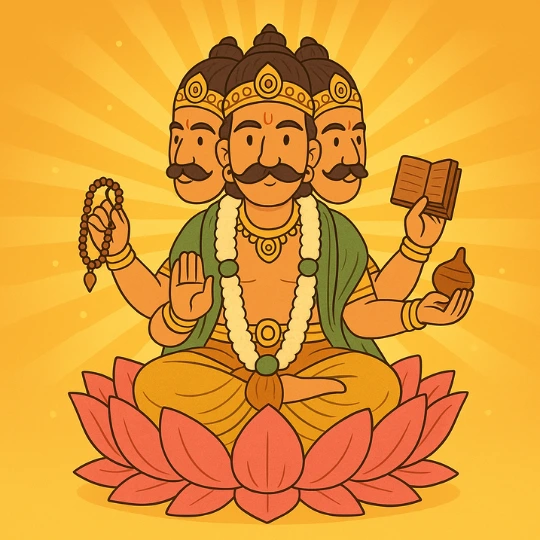 Bharma with many arms and a book